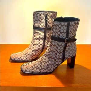 Coach Vintage Signature monogram ankle boot.